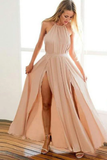 Backless Halter Floor Length Prom Dresses With STFPZ384JG8