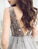 Sparkle Short Grey Sequins Party Dress V Neck Tulle Backless Homecoming Dresses