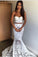 Strapless Lace Two Piece Sweetheart Mermaid Wedding Dresses Long Bridal Dresses