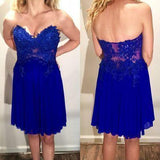 Tulle Lace Homecoming Dress Royal Blue Fitted Homecoming Dress Short Prom Dresses