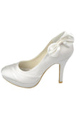High Heel Ivory Elegant Comfy Simple Wedding Shoes